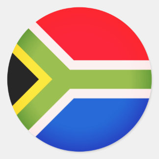 Redonda Pegatina de Bandera de Sudáfrica