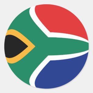 Redonda Pegatina de bandera de Sudáfrica con efecto ojo de