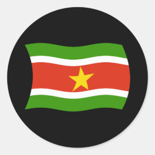 Redonda Pegatina de bandera de Surinam