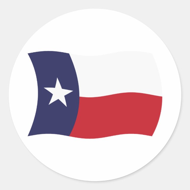 Redonda Pegatina de Bandera de Texas (Anverso)