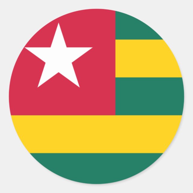 Redonda Pegatina de bandera de Togo (Anverso)
