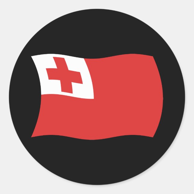 Redonda Pegatina de bandera de Tonga (Anverso)