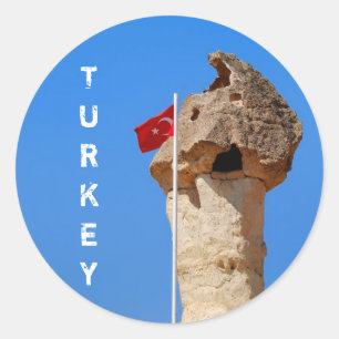 Redonda Pegatina de bandera de Turquía