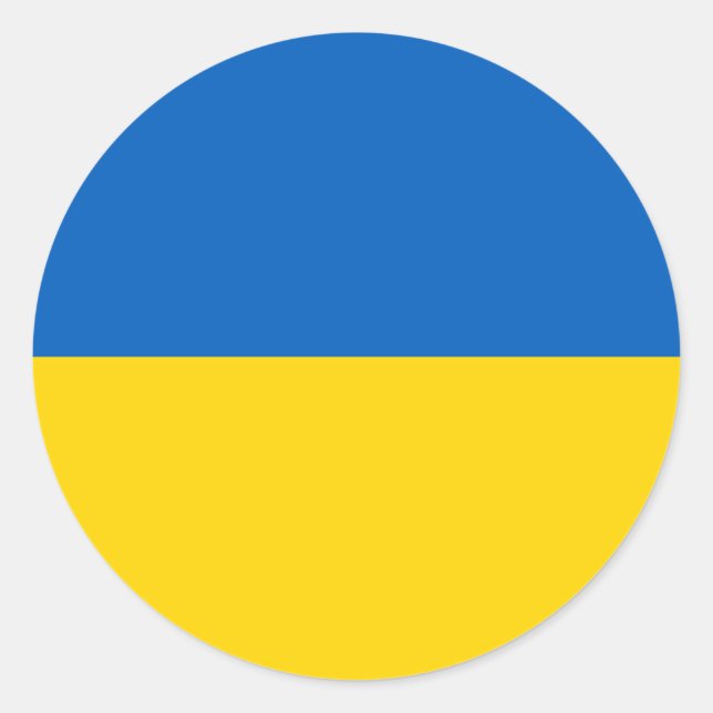 Redonda Pegatina de bandera de Ucrania (Anverso)