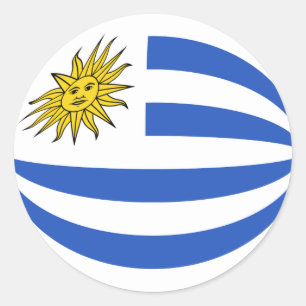 Redonda Pegatina de bandera de Uruguay con efecto ojo de p