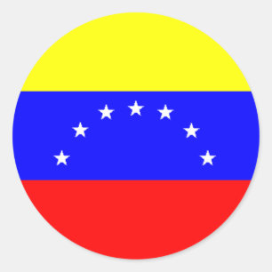 Redonda Pegatina de bandera de Venezuela