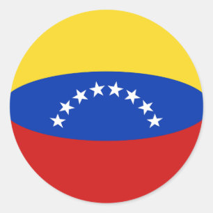 Redonda Pegatina de bandera de Venezuela con efecto ojo de