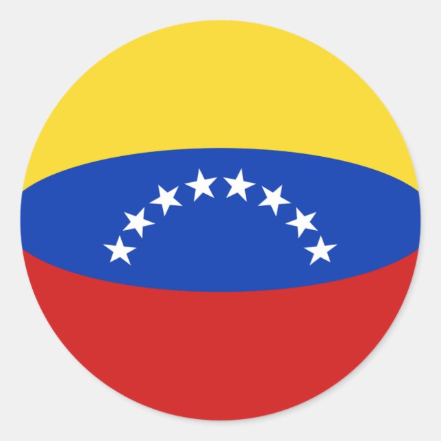 Redonda Pegatina de bandera de Venezuela con efecto ojo de (Anverso)