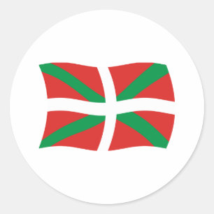 Redonda Pegatina de Bandera del Pueblo Vasco