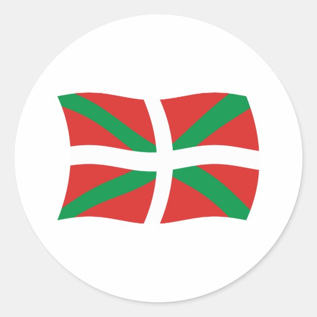 Redonda Pegatina de Bandera del Pueblo Vasco (Anverso)