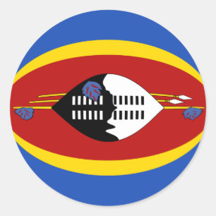 Redonda Pegatina de bandera Fisheye de Eswatini