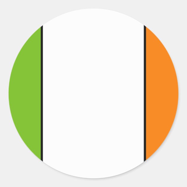 Redonda Pegatina de bandera irlandesa (Anverso)