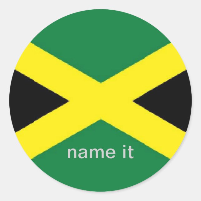 Redonda Pegatina de bandera jamaicana (Anverso)