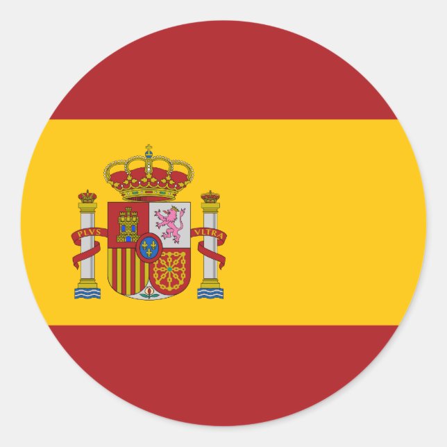 Redonda Pegatina de Bandera Nacional de España (Anverso)