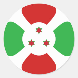 Redonda Pegatina de bandera ojo de pez de Burundi