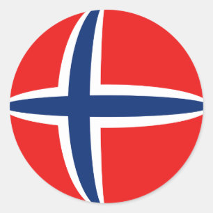Redonda Pegatina de bandera ojo de pez de Noruega