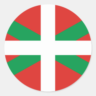 Redonda Pegatina de Bandera Vasca