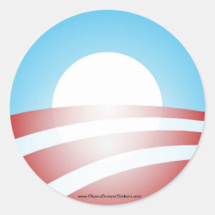 Redonda Pegatina de Barack Obama "O"
