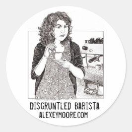 Redonda Pegatina de Barista disgustado