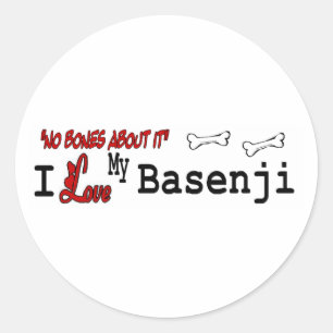 Redonda Pegatina de Basenji (I Love)