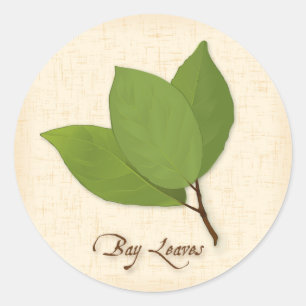 Redonda Pegatina de Bay Leaf
