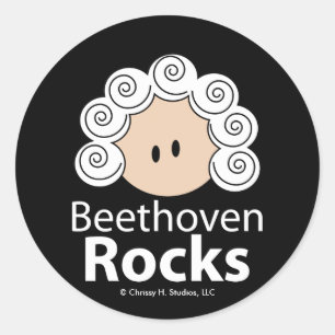 Redonda Pegatina de Beethoven de las rocas de Beethoven 20