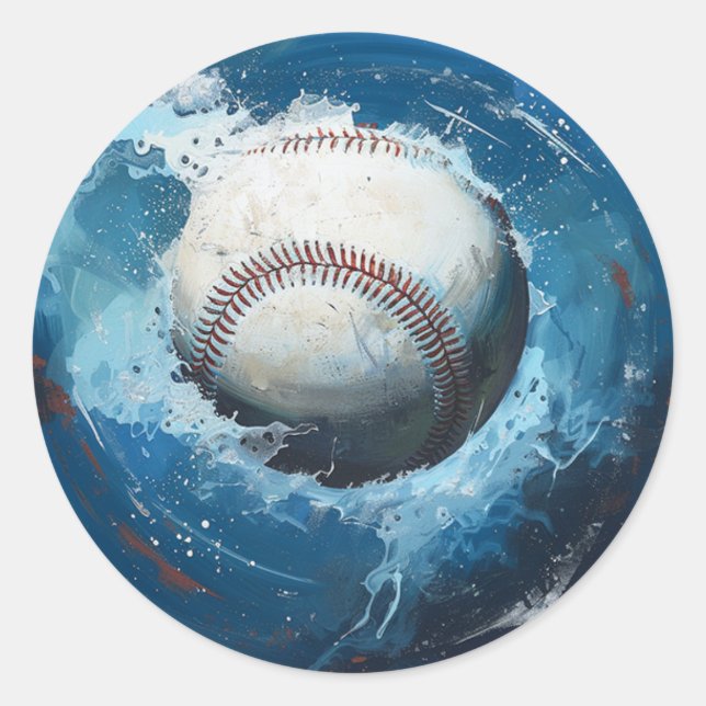 Redonda Pegatina de béisbol (Anverso)