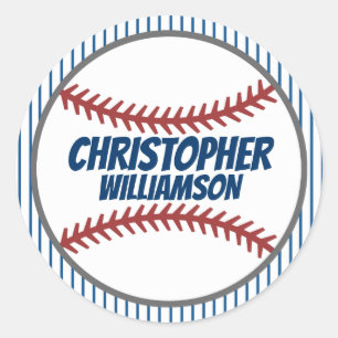 Redonda Pegatina de béisbol con nombre personalizado