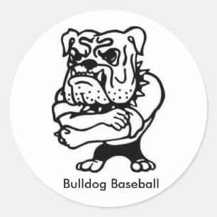 Redonda pegatina de Béisbol de bulldog