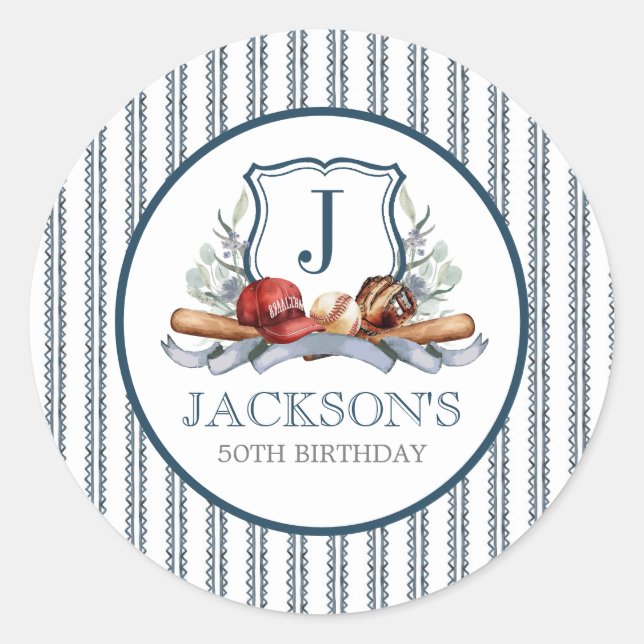 Redonda Pegatina de béisbol, favor del partido de béisbol (Anverso)