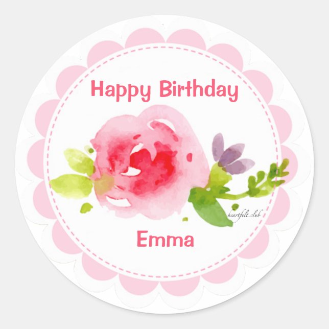 Redonda Pegatina de belleza de color agua (Anverso)