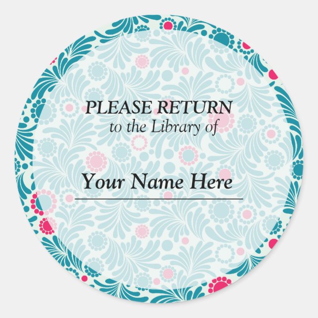 Redonda Pegatina de biblioteca - Devolver por favor (Anverso)