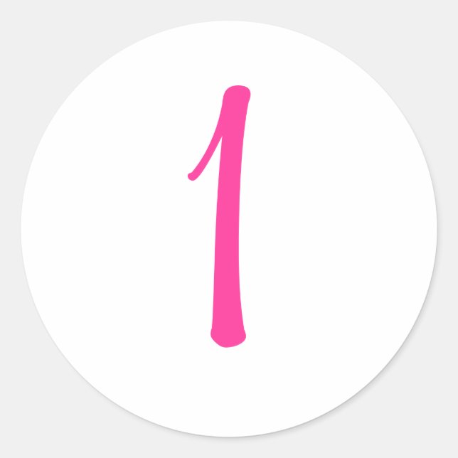 Redonda Pegatina de Bicho de Ladybug Rosado con número (Anverso)