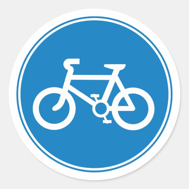 Redonda Pegatina de bicicleta azul (Anverso)