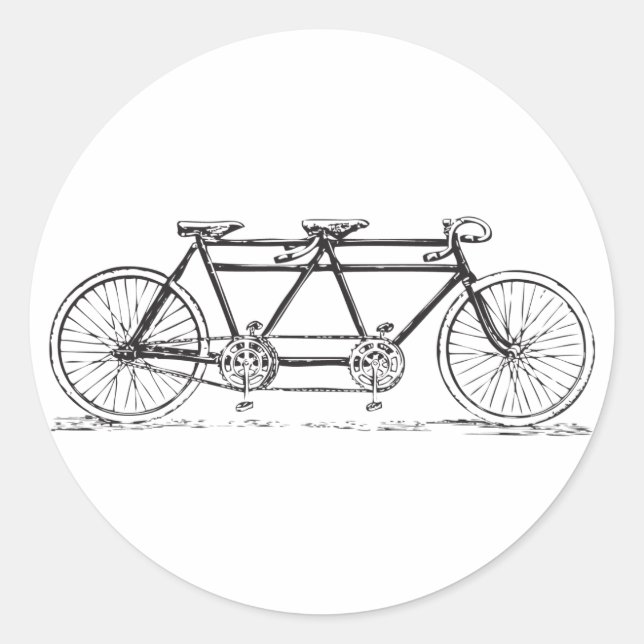 Redonda Pegatina de bicicleta de época (Anverso)