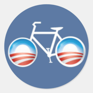 Redonda Pegatina de bicicletas de Obama