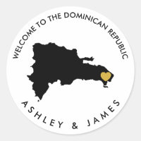 Pegatina de bienvenida Boda de República Dominican