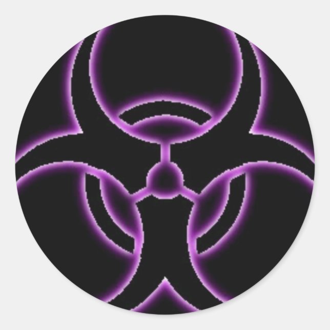 Redonda Pegatina de Bio-Hazard de Purple Haze (Anverso)