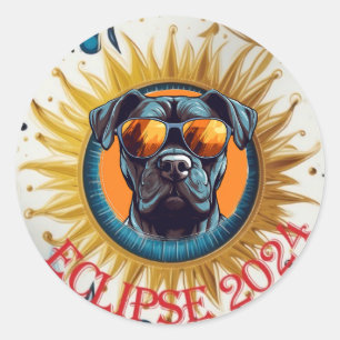 Redonda Pegatina de Black Pitbull Solar Eclipse 2024