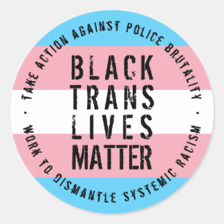 Redonda Pegatina de Black Trans Vive Matter