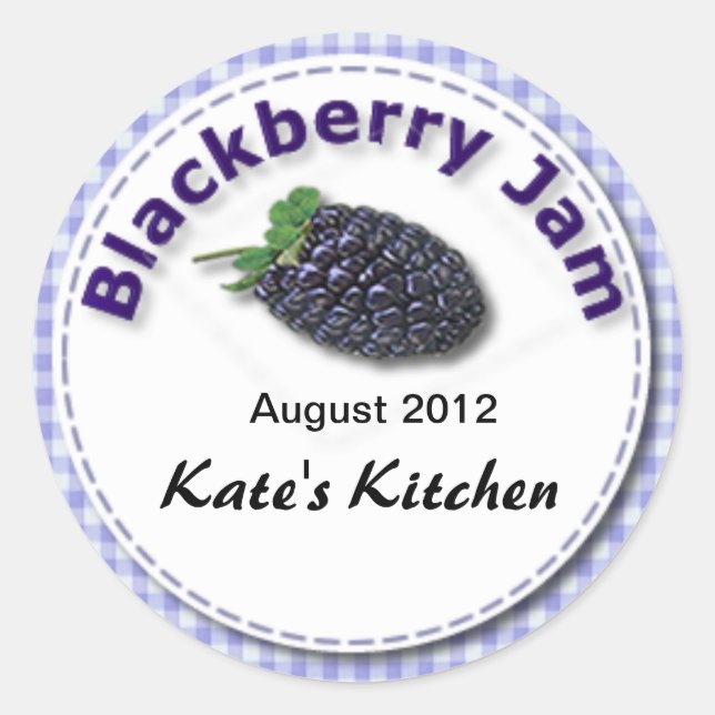 Redonda Pegatina de Blackberry Jam (Anverso)