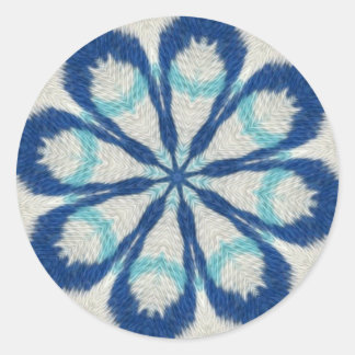 Redonda Pegatina de Blue Cloth Mandala
