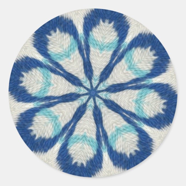 Redonda Pegatina de Blue Cloth Mandala (Anverso)