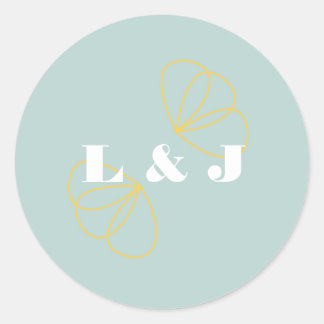Redonda Pegatina de Boda de amor infinito