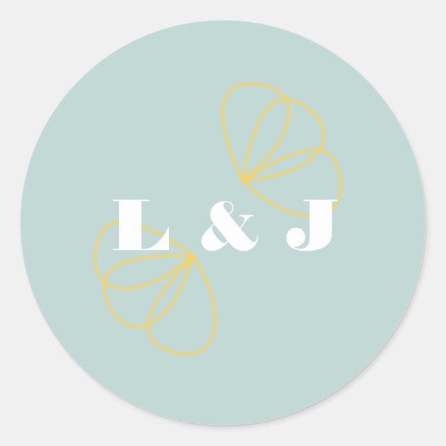 Redonda Pegatina de Boda de amor infinito (Anverso)