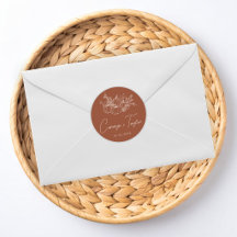 Pegatina de boda de calabaza de terracota