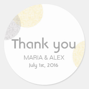 Redonda Pegatina de boda de círculo estilo Letrpresso mode