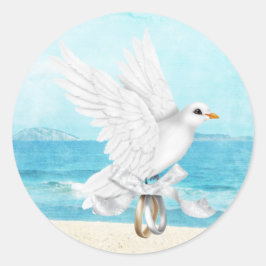 Redonda Pegatina de boda de destino