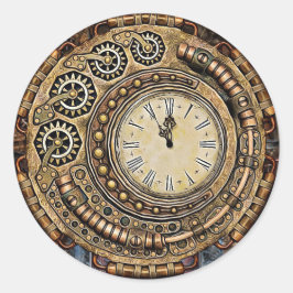 Redonda Pegatina de Boda de Pocket Watch de ida y vuelta d