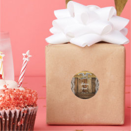 Redonda Pegatina de Boda occidental en el país ruso